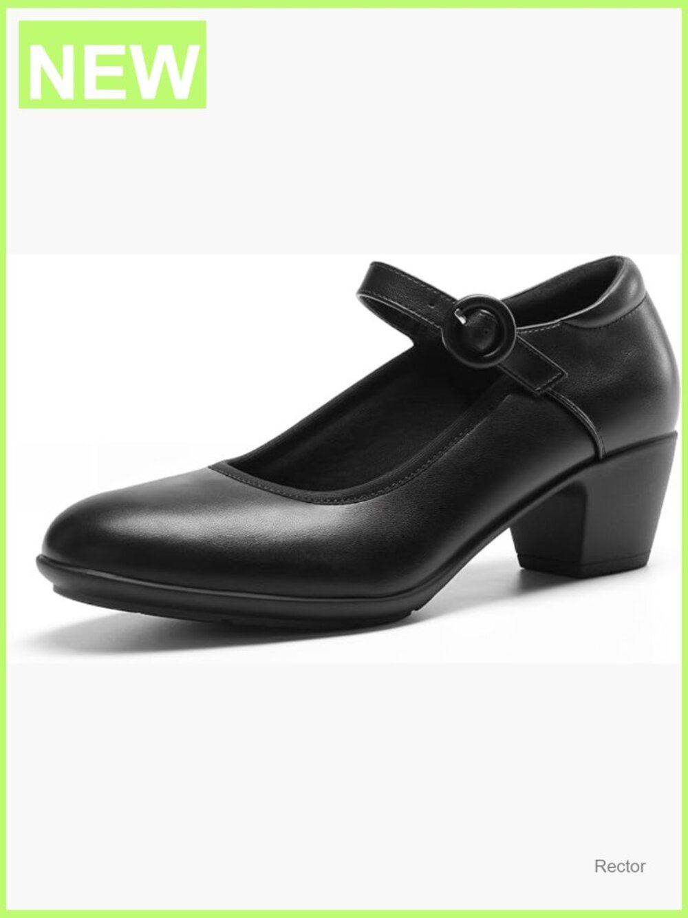 Low Chunky Heel Mary Jane Pumps Closed Toe Comfortable Work Dress Shoes
